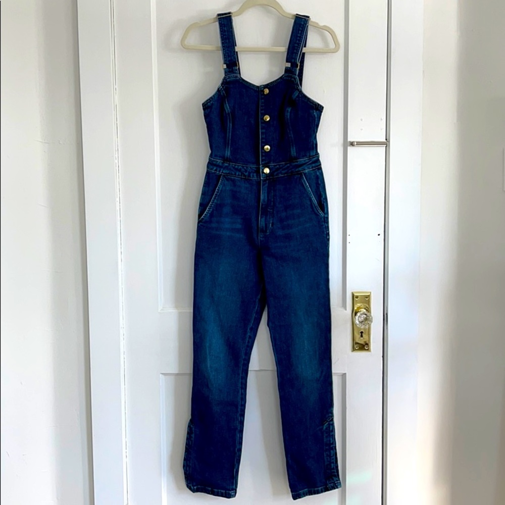 Frame denim snap jumpsuit/overalls xs